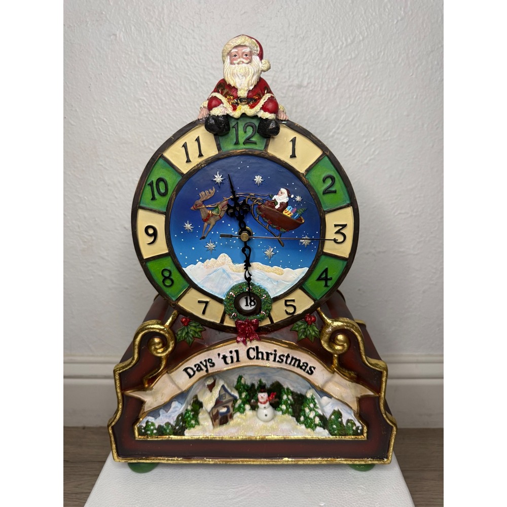 Vtg Costco Christmas Countdown Clock 24 Days Til Christmas Mantle Clock Holiday